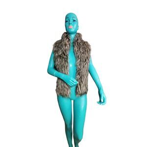 INC International Concepts Brown Faux Fur Vest Size M